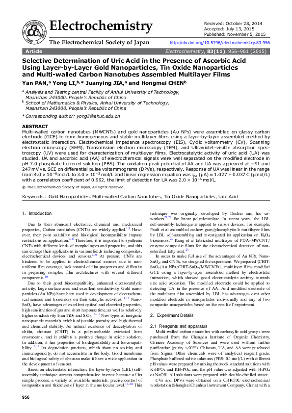 (PDF) Selective Determination of Uric Acid in the Presence of Ascorbic ...