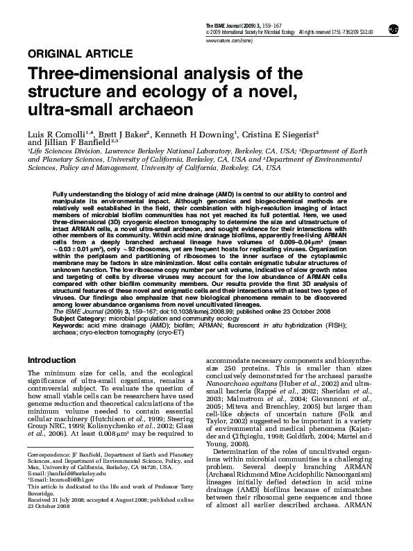 (PDF) Three-dimensional analysis of the structure and ecology of a ...