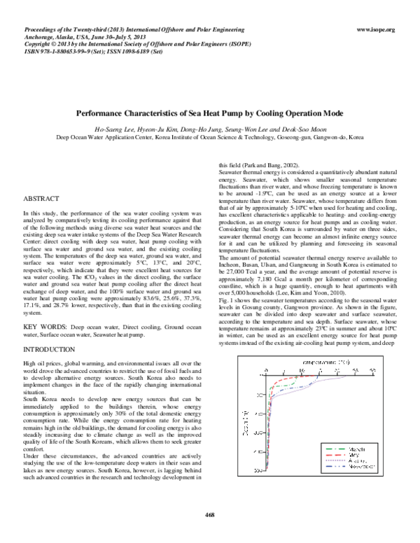 (PDF) Performance Characteristics of Sea Heat Pump by Cooling Operation ...