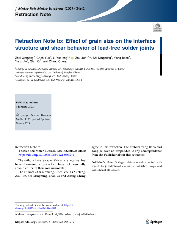 (PDF) Retraction Note to: Effect of grain size on the interface ...