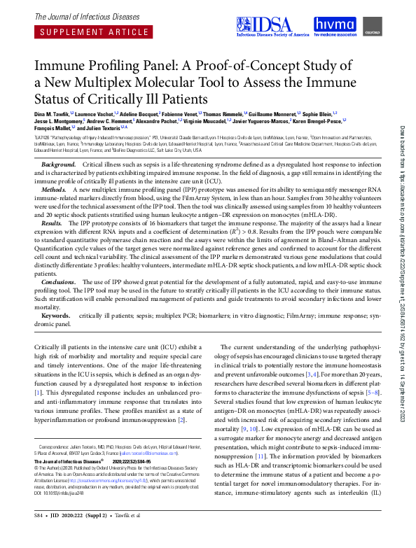 (PDF) Immune Profiling Panel: A Proof-of-Concept Study of a New ...