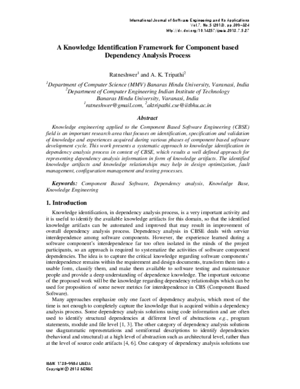 (PDF) A Knowledge Identification Framework for Component based ...