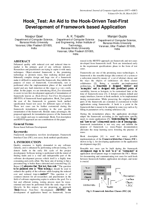 (PDF) Hook_Test: An Aid to the Hook-Driven Test-First Development of ...