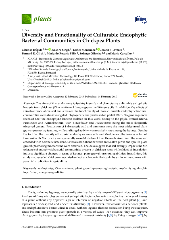 (PDF) Diversity and Functionality of Culturable Endophytic Bacterial ...