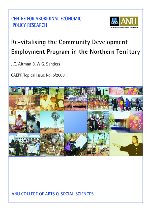 (PDF) Re-vitalising the Community Development Employment Program in the ...
