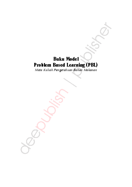 (PDF) MODEL PEMBELAJARAN - PROBLEM BASED LEARNING (PBL)