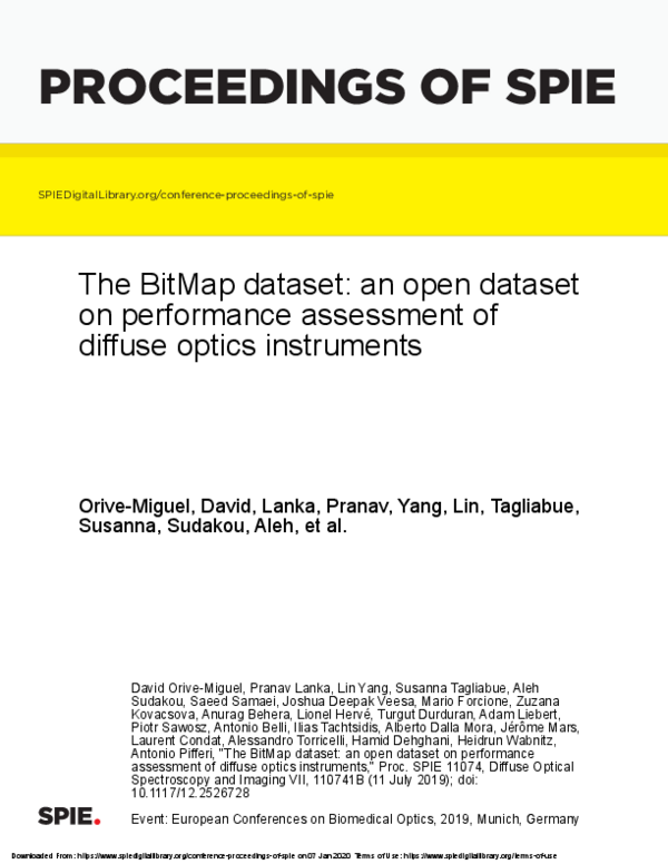 (PDF) The BitMap dataset: an open dataset on performance assessment of ...