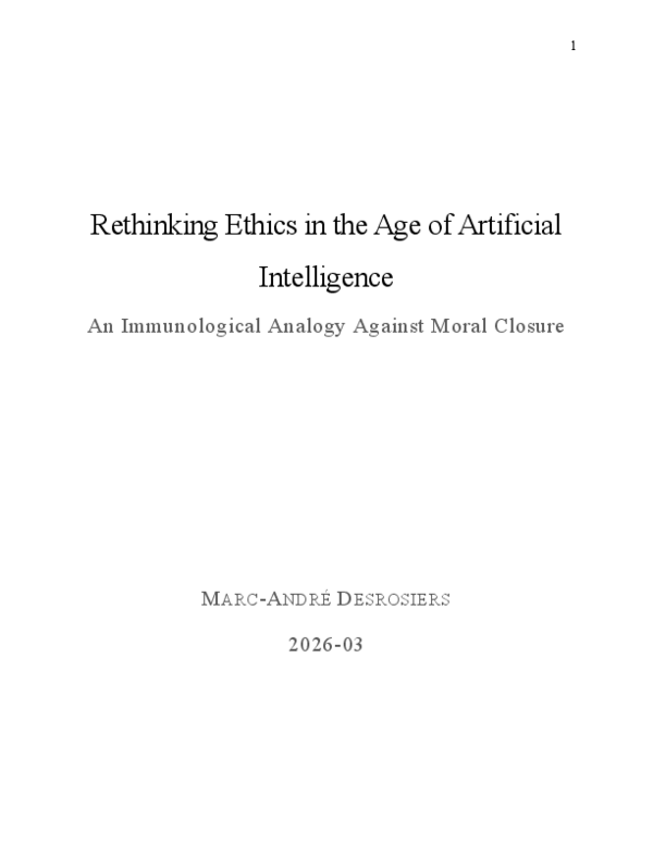 (PDF) Rethinking Ethics in the Age of Artificial Intelligence: An ...