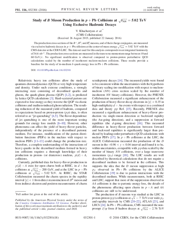 (PDF) Study of B Meson Production in p