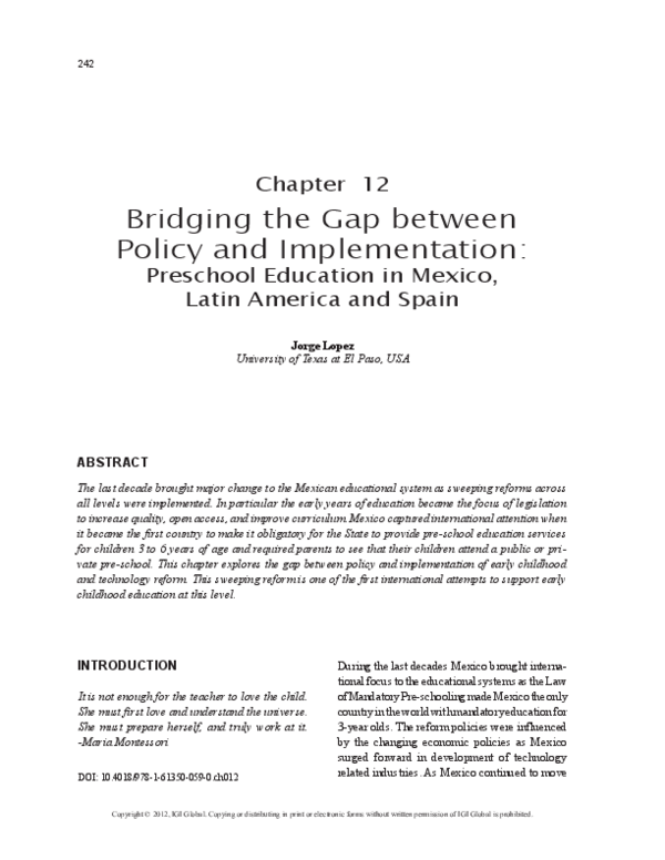 (PDF) Bridging the Gap between Policy and Implementation