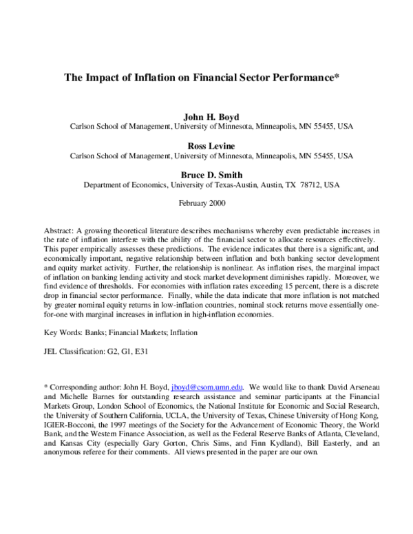 (PDF) The impact of inflation on financial sector performance