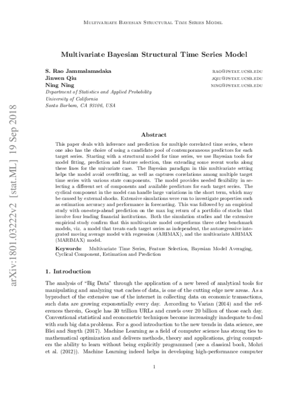 (PDF) Multivariate Bayesian Structural Time Series Model