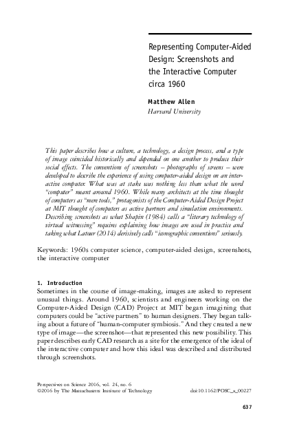 (PDF) Representing Computer-Aided Design: Screenshots and the ...