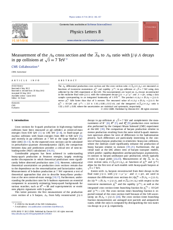(PDF) Measurement of the Λ b cross