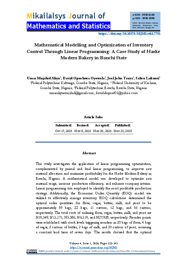 (PDF) Mathematical Modelling and Optimization of Inventory Control ...