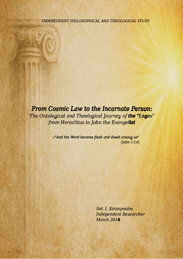(PDF) From Cosmic Law to the Incarnate Person: The Ontological and ...