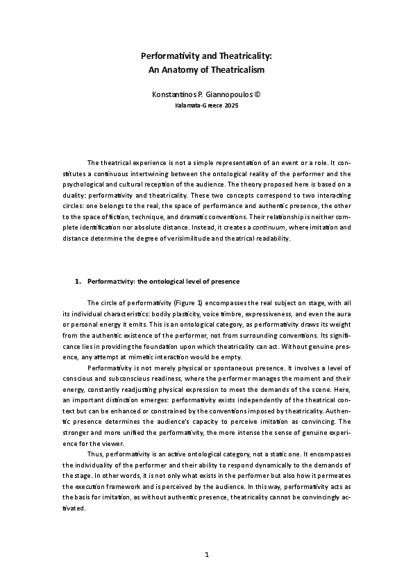 (PDF) Performativity and Theatricality: An Anatomy of Theatricalism (2025)