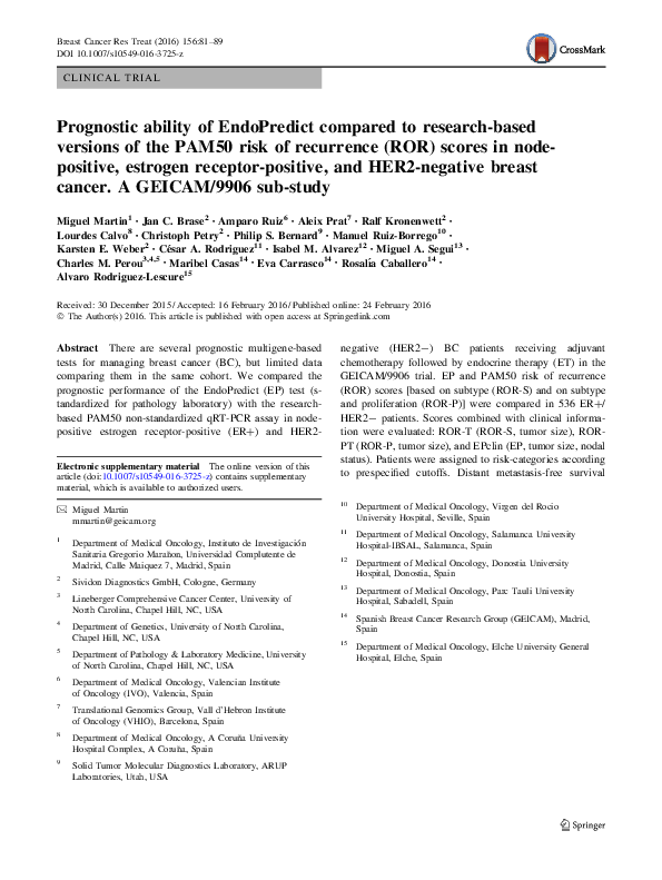 (PDF) Prognostic ability of EndoPredict compared to research-based ...