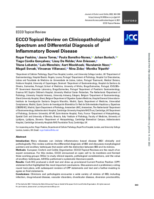(PDF) ECCO Topical Review on Clinicopathological Spectrum and ...