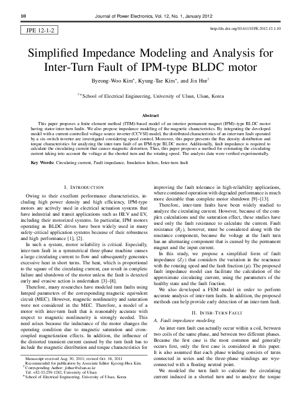(PDF) Simplified Impedance Modeling and Analysis for Inter-Turn Fault ...
