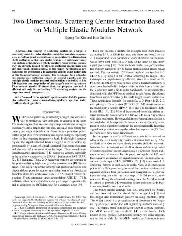 (PDF) Two-dimensional scattering center extraction based on multiple ...