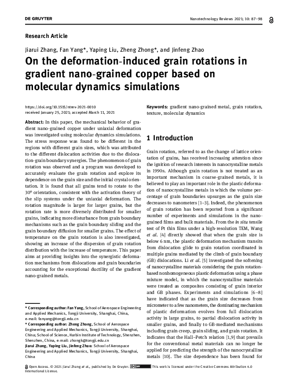 (PDF) On the deformation-induced grain rotations in gradient nano ...