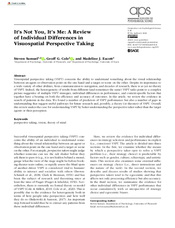(PDF) It’s Not You, It’s Me: A Review of Individual Differences in ...