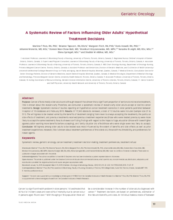 (PDF) A Systematic Review of Factors Influencing Older Adults ...