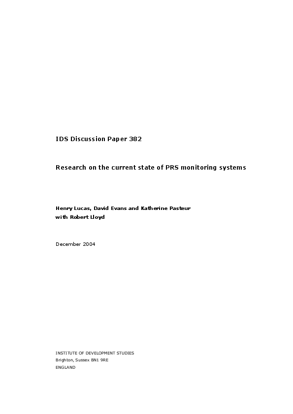 (PDF) Research on the current state of PRS monitoring systems