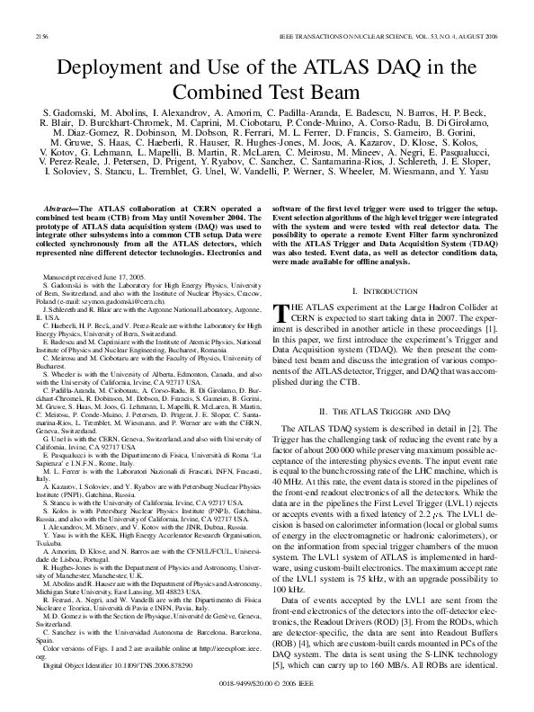 (PDF) Deployment and use of the ATLAS DAQ in the combined test beam