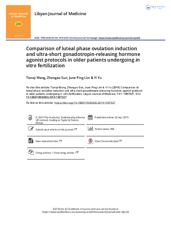 (PDF) Comparison of luteal phase ovulation induction and ultra-short ...
