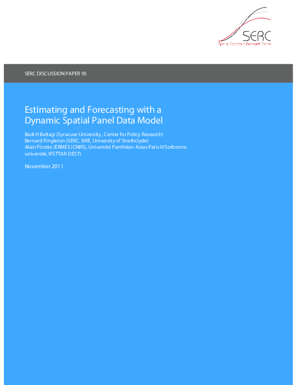 (PDF) Estimating and Forecasting with a Dynamic Spatial Panel Data Model