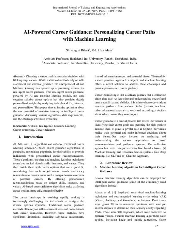 (PDF) AI-Powered Career Guidance: Personalizing Career Paths with ...