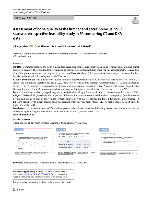 (PDF) Assessment of bone quality at the lumbar and sacral spine using ...