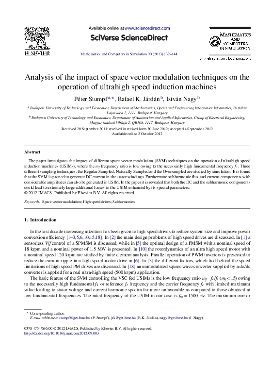 (PDF) Analysis of the impact of space vector modulation techniques on ...