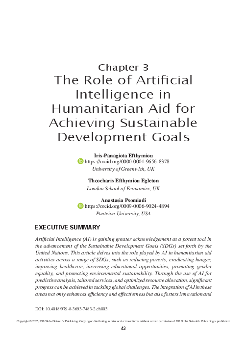 (PDF) The Role of Artificial Intelligence in Humanitarian Aid for ...