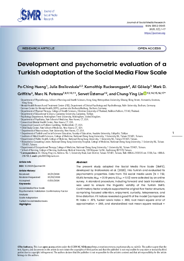 (PDF) Development and psychometric evaluation of a Turkish adaptation ...