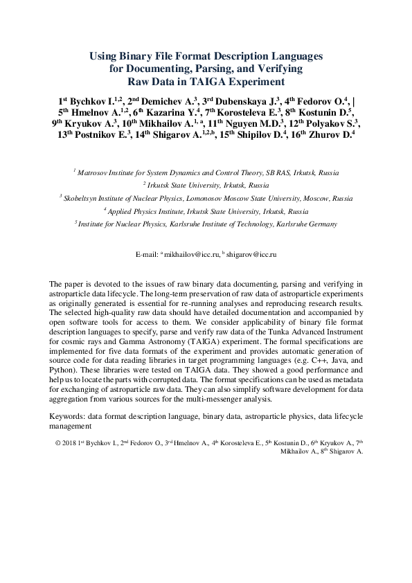 (PDF) Using Binary File Format Description Languages for Documenting ...