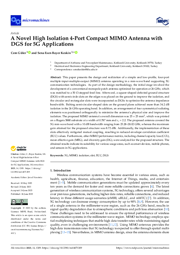 (PDF) A Novel High Isolation 4-Port Compact MIMO Antenna with DGS for ...
