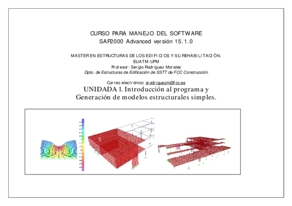 (PDF) Curso para manejo del software SAP2000 Advanced versión 15.1.0 ...