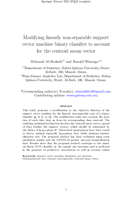 (PDF) Modifying linearly non-separable support vector machine binary ...