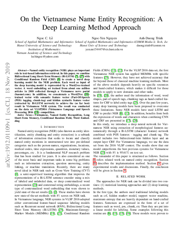 (PDF) On the Vietnamese Name Entity Recognition: A Deep Learning Method ...