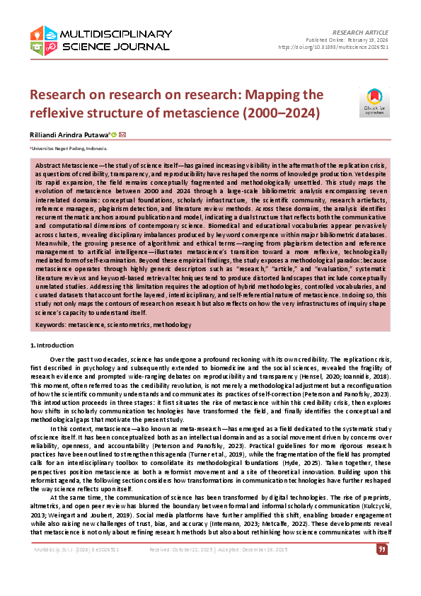 (PDF) Research on research on research: Mapping the reflexive structure ...