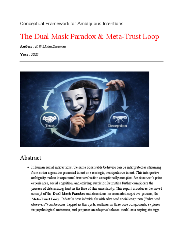 (PDF) The Dual Mask Paradox & Meta-Trust Loop: A Conceptual Framework ...