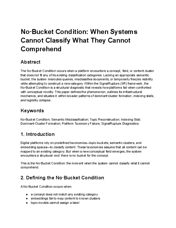 (PDF) No-Bucket Condition: When Systems Cannot Classify What They ...