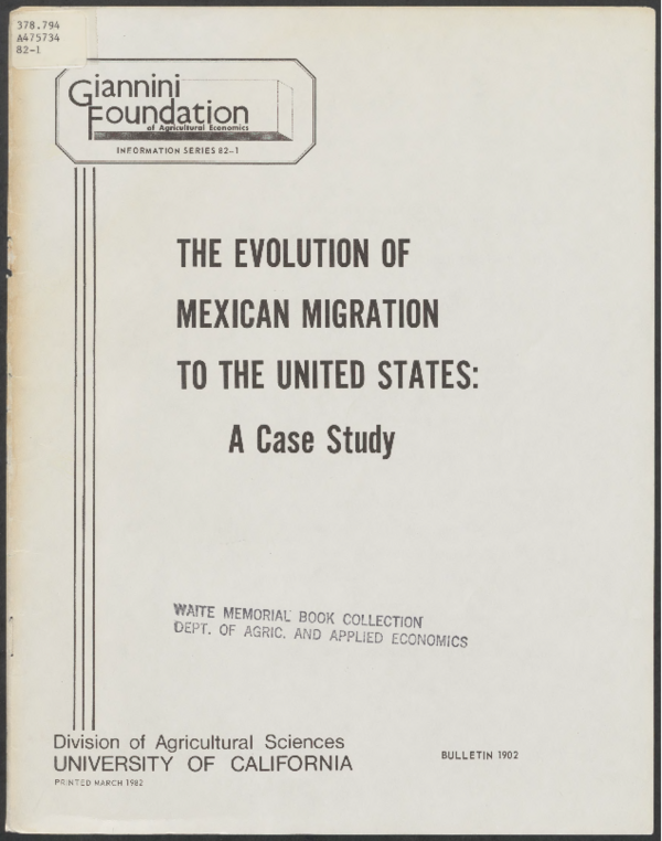(PDF) The evolution of Mexican migration to the United States : a case ...