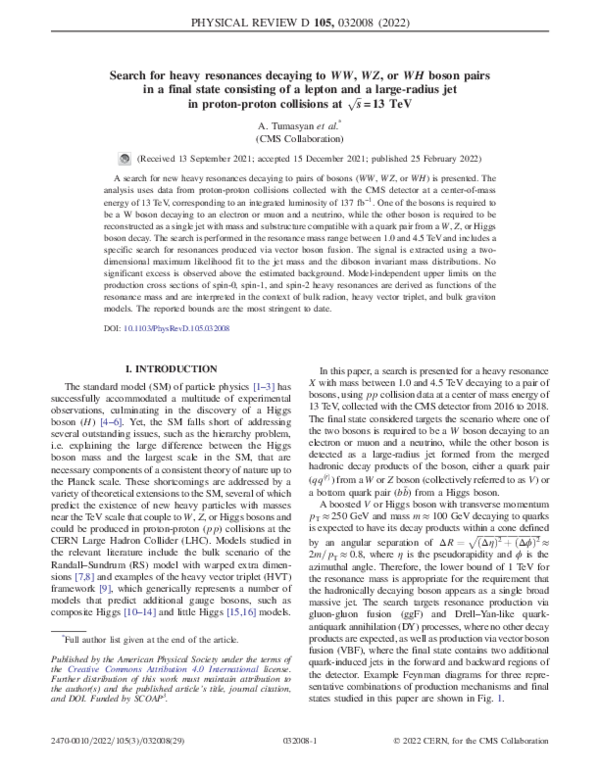 (PDF) Search for heavy resonances decaying to W W