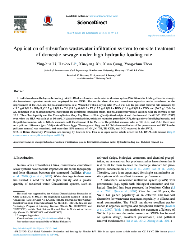 (PDF) Application of subsurface wastewater infiltration system to on ...
