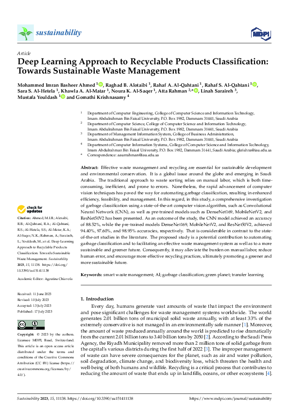 (PDF) Deep Learning Approach to Recyclable Products Classification ...