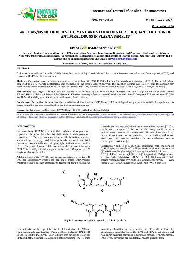 (PDF) AN LC-MS/MS METHOD DEVELOPMENT AND VALIDATION FOR THE ...